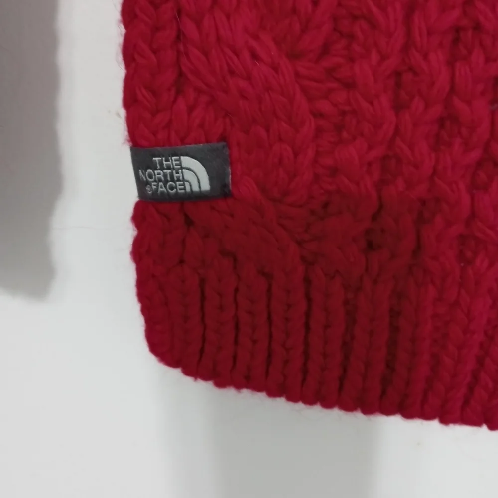 The North Face Cable Chunky knit Alpaca Wool crocheted Scarf Pink 61x 6